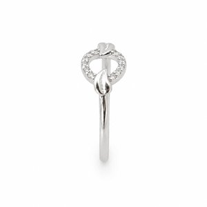 925 Sterling Silver <b>Open</b> Band <b>Ring</b> Round Zircon Pave Floral Design Women Jewelry Gift - Product Image 2