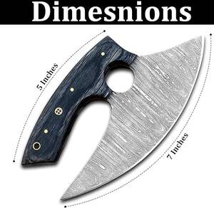 Cuchillo Ulu de Acero de Damasco Hecho a Mano Personalizado con Funda de Cuero, Mango de Madera Pakka, Cortador de Pizza, Hoja Forjada, Cuchillos Ambidiestros - Product Image 2