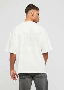 T-shirt fabriqué par des fabricants OEM, personnalisable, en coton de haute qualité, col rond, manches courtes, logo oversize imprimé - Product Image 5