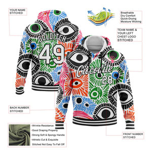 Sudadera con Capucha Personalizada con Logotipo y Número del Equipo, Impresión Digital, Ecológica, Resistente al Viento, 100% Algodón, Cálida para Béisbol - Product Image 1