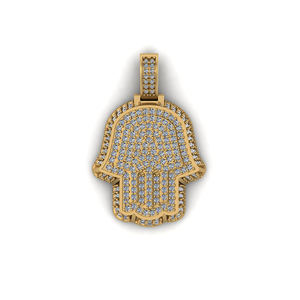 จี้สร้อยคอรูปฮัมซา SHRAMAN DIAMOND เงินแท้ 925 ชุบทองคำขาว สำหรับทุกเพศทุกวัย ประดับเพชร VVS-VS  เพชรเพาะเลี้ยงในห้องปฏิบัติการ พร้อมใบรับรอง - Product Image 1