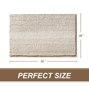 Modern Rectangle Cotton Bath <b>Mat</b> Non-Slip Tufted Beige Floor Rug for Home - Product Image 5
