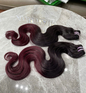 วิกผมบ๊อบสีแดงเบอร์กันดี ผมแท้ 100% แบบลอนบอดี้เวฟ วิกผมสั้นสีแดงไวน์ - Product Image 5