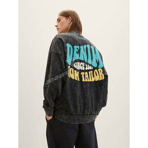 เสื้อสเวตเชิ้ตคอกลมสองด้าน ผ้าถักระบายอากาศ ซักกรด 100% ผ้าฝ้ายพิมพ์ลาย ทรงหลวม สไตล์ญี่ปุ่น สีพื้น สำหรับผู้ชาย - Product Image 6