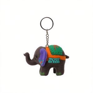 Elephant Design Handmade <b>Cartoon</b> 3D Shape Soft Wool Felt Plush Key Chain Key <b>Ring</b> - Product Image 2
