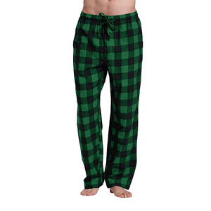 Pantalon de pyjama décontracté léger en flanelle pour homme, taille mi-haute avec cordon de serrage, coupe ajustée, collection Printemps-Été - Product Image 1