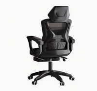 Chaise d'ordinateur avec repose-pieds et appui-tête, chaise de bureau ergonomique pour longues sessions assises, chaise inclinable réglable pour jeux et études