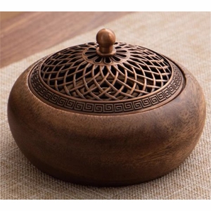 Brûleur d'encens en bois de luxe, Mubkhar en bois, Brûleur de Bakhoor arabe, Porte-encens Oud, Support en métal, Coupe décorative en métal, Décoration d'intérieur - Product Image 6