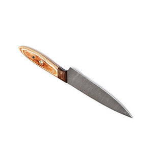 Cuchillo de Chef de Acero de Damasco Forjado a Mano TDH Metal Works, Mango de Acero Inoxidable con Acabado Cepillado, Estilo Clásico/Profesional, para Diestros - Product Image 1