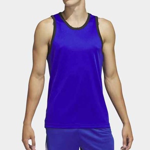 Royal Blue Basketball Jersey Sleeveless Sports Tank Top Contrast Trim Team Practice Training Wear - Product Image 2