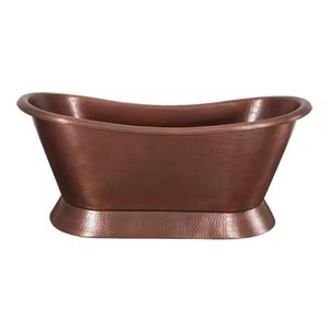 อ่างอาบน้ำแบบลอยตัวสุดหรูจาก Axiom Home Accents ผลิตจากทองแดงทำมือพร้อมการตกแต่งแบบโบราณสำหรับห้องน้ำสมัยใหม่ - Product Image 2