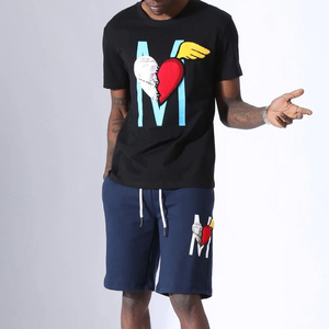 Wholesale Customized Logo Style Plus Size Men's Short <b>Set</b> Cotton Polyester Made Breathable Men <b>Twin</b> <b>Sets</b> - Product Image 5