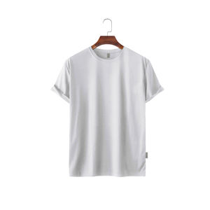 T-shirt en coton pour homme, décontracté, manches courtes, col rond, doux et confortable, à porter tous les jours, tendance estivale - Product Image 1