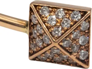 กำไลข้อมือทองคำ 14k โรสโกลด์ประดับเพชรทรงกลมปลายปิรามิด 0.40 กะรัต - Product Image 3