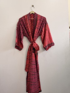 Elegant Crepe Silk <b>Kimono</b> Robe Long Beach <b>Cover</b> <b>Up</b> - Product Image 4