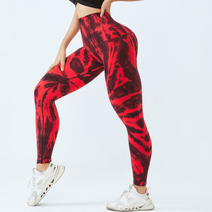 Leggings de yoga sans couture tie-dye taille haute effet push-up pour femme, idéaux pour la course et le sport – OEM/ODM - Product Image 4