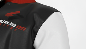 Men Baseball Varsity Jacket Contrast Color Sleeves Snap <b>Button</b> Casual Jacket Wholesale - Product Image 6