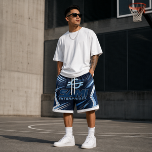 Pantalones Cortos Deportivos Personalizados OEM para Hombre, Tela de Lona, Cierre con Cordón, Cintura Media, Estampados, Transpirables, Malla de Poliéster, para Gimnasio y Running - Product Image 6