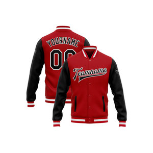 Custom Red Varsity <b>Jacket</b> for <b>Men</b> Heat Transfer Printing Team Name Number Front Back Design Casual Autumn Wear - Product Image 1