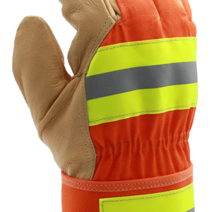 Guantes de Seguridad de Alta Visibilidad Reflectantes Antideslizantes de Cuero Resistentes al Viento para Trabajo al Aire Libre Unisex Invierno - Product Image 4