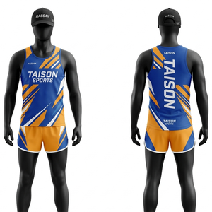 Uniforme Deportivo para Hombre de Malla Interlock de Poliéster Premium, Diseño de Paneles en Naranja Durazno y Azul Marino, Sublimación, Logotipo Personalizado - Product Image 5