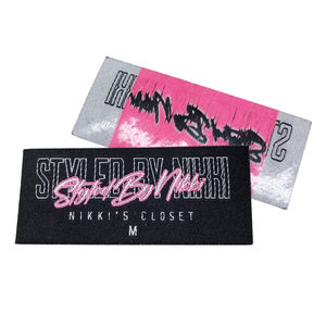 Factory Wholesale Custom Quality Garment <b>Label</b> Woven Clothing <b>Label</b> Custom Woven <b>Iron</b> on Neck <b>Label</b> Brand Tags - Product Image 2