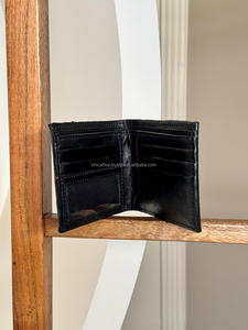 หนังแท้แบบพับสองทบสำหรับผู้ชายสไตล์ตะวันตกแบบเย็บด้วยมืออุปกรณ์ด้วยมือที่เก็บบัตรเครดิตทำมือดีไซน์ยาวหรูหรา - Product Image 4