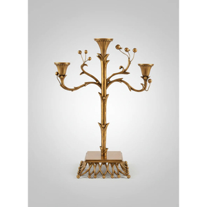 Premium Quality Vintage Style Metal <b>Candelabra</b> 5 Arm Candle Holder Antique Gold Black Finish Wedding Table Centerpiece Gift Idea - Product Image 2