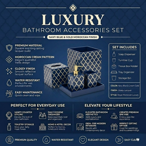 Premium Glass Bathroom Accessories Set Designer Edition | Soap Dispenser, <b>Toothbrush</b> <b>Holder</b>, Tumbler & Tray | Modern Bathroom - Product Image 5