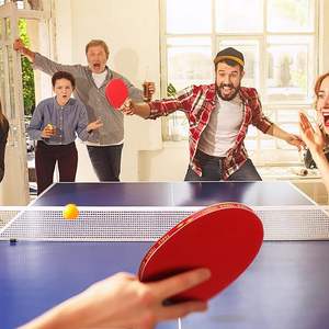 ชุดไม้ปิงปองแบบพกพาสองด้าน ราคาประหยัด ปรับแต่งได้ พร้อมใบไม้ทำจากไม้แท้ สำหรับฝึกซ้อมและเล่น - Product Image 6