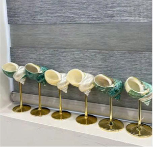 แก้วกระดูกทำมือรักษ์โลก ดีไซน์เปลือกหอย แนวชายฝั่งและทันสมัย ของขวัญตกแต่งงานแต่งงานและบ้าน แพ็คขายส่ง - Product Image 1