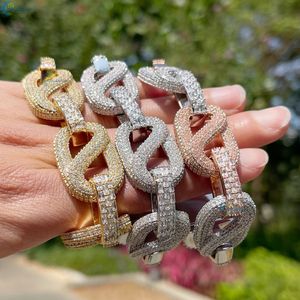 Bracelet Hip Hop en Diamant de Laboratoire VVS1 Taille Baguette, Bracelet Figaro Iced Out, Bracelet Cubain Style Rappeur - Product Image 5