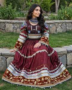 Tenues de mariage afghanes traditionnelles, robe de mariée afghane brodée à la main, robe de mariée de luxe, design personnalisé, vente en gros, robes décontractées - Product Image 4