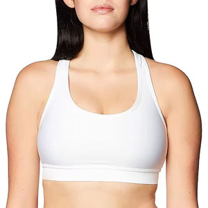 Women Solid Color Seamless Scoop Neck Racerback Sports <b>Bra</b> High Support Yoga Fitness Wear Breathable Quick Dry Four-way <b>Stretch</b> - Product Image 5