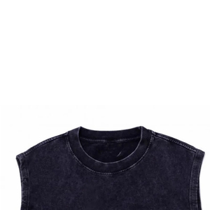 Vêtements de sport tendance style urbain, tenues athlétiques personnalisées, débardeurs d'entraînement sans manches, débardeurs de sport oversize effet délavé - Product Image 4