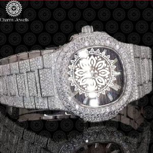 Montre de luxe pour homme Charm Jewels, cadran en acier inoxydable 40 mm, mouvement mécanique analogique, verre lumineux, résistance à l'eau 10 bars, automatique - Product Image 4