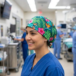 Nuevo Gorro Quirúrgico Estampado para Uniforme Médico de Hospital, Gorro Quirúrgico de Fábrica OEM para Cabello Largo, Gorro 100% Algodón para Enfermera y Doctor - Product Image 6