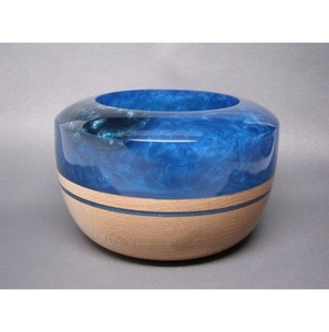 Bol en résine époxy artistique et bois avec base artisanale, surface lisse, sans BPA, écologique, pour la décoration de la maison - Product Image 1