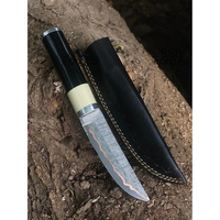 Couteau de chef Burraq en acier Damas fait main, lame de 7 pouces, épaisseur de 3,0 mm, manche en bois, étui en cuir de qualité supérieure