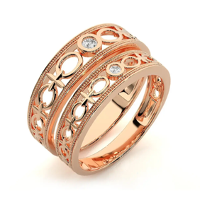 Bindi Jewels 925 Sterling Silver Rose Gold Plated Christian Luxury XOXO <b>Couple</b> <b>Rings</b> - Product Image 1