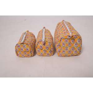 Floral Cotton <b>Makeup</b> Bag, Cute Cosmetic Pouch, Zipper <b>Storage</b> Bag, Travel <b>Makeup</b> Organizer - Product Image 2