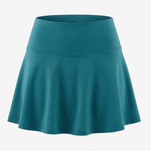 Minifalda de Cintura Alta para Mujer, Estilo Deportivo, Plisada, Transpirable, de Color Sólido, en Tela de Spandex y Poliéster - Product Image 1