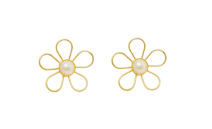 Gold Daisy Pearl <b>Necklace</b> for Women – Floral Chain <b>Statement</b> <b>Necklace</b> with Adjustable Thread - Product Image 5