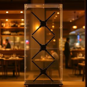 Missyou HologramFan 3D – Étui de protection en acrylique avec roulettes pour ventilateurs de 46 cm, 52 cm, 56 cm – Vitrine transparente - Product Image 1