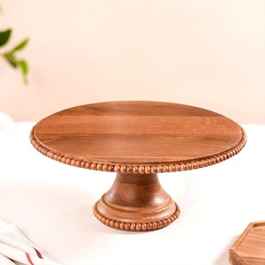 Luxury Brown Wooden Cake Stand With Hand Finished Craftsmanship For Wedding And Anniversary Cake Setup - Product Image 2