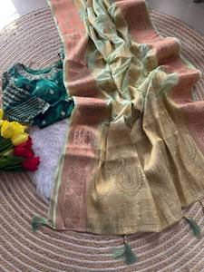 Banarasi Silk <b>Saree</b> with <b>Blouse</b> Piece Traditional Ethnic Wear <b>Saree</b> Party Wear Wedding <b>Saree</b> - Product Image 3
