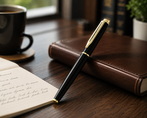 Premium Black & <b>Gold</b> Metal Ball <b>Pen</b> for Corporate Gifts Executive Black Metal Ball <b>Pen</b> with <b>Gold</b> Trim Luxury Corporate Gift Ball - Product Image 6