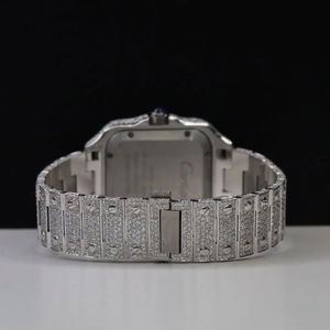 Reloj Hip Hop con Diamantes Moissanite VVV Totalmente Automático, con Logotipo Personalizado, Diseño Cuadrado Antiguo, Elegante, de Acero Inoxidable - Product Image 4