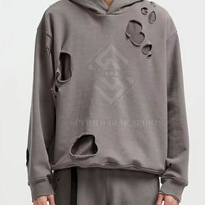 Nuevo Diseño, Sudaderas con Capucha de Algodón para Hombre, Estilo Desgastado, Corte Holgado, Tejido de Felpa, Transpirable y Ecológico, Hecho en Pakistán - Product Image 3