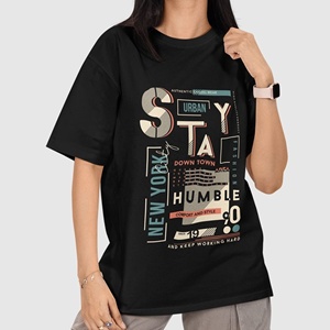 Women's <b>Black</b> Cotton Crew Neck Super Soft T-Shirt Loose Fit Short Sleeve Casual Solid Color Jersey Fabric All Seasons Wear - Product Image 1